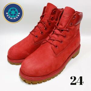 Timberland 6インチ プレミアムブーツ ウォータープルーフ 24 赤