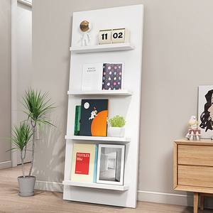 木製本棚 書棚　北欧シンプル INS アートマガジンラック フロアフレーム 収納棚 組立簡単 ホワイト186*60