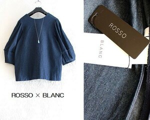 タグ付き！ROSSO×BLANC コラボ☆アーバンリサーチロッソ☆立体パフスリーブデニムプルオーバー