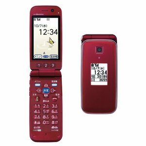 ■新品未使用■保証付き■docomo F-10A レッド■らくらくホン■白ロム■判定○■