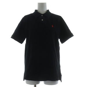 ポロ ラルフローレン POLO RALPH LAUREN BASIC POLO ポロシャツ カットソー 半袖 鹿の子 ワンポイント ロゴ L 14-16 黒 323603252001