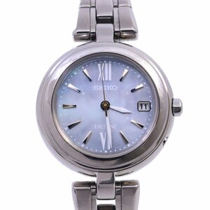 SEIKO セイコー エクセリーヌ ソーラー電波 レディース 腕時計 チタン ブルーシェル文字盤 SWCW133 / 1B22-0CM0【いおき質店】管理2