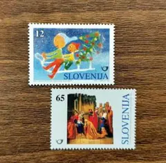 外国切手　スロベニア　1996　クリスマス　2種
