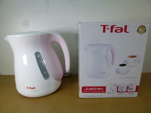 ● T-fal ティファール 電気ケトル 1.2L JUSTINE + 電気ポット 白・ピンク 中古　現状　動作品