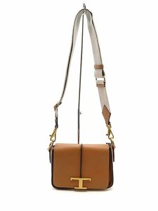 TOD’S トッズ Tタイムレス クロスボディ ミニショルダーレザーバッグ ブラウン ITZ19CVIGO74