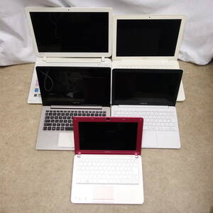 1円スタート ノートパソコン 5台 まとめ売り ジャンク Apple Macbook VAIO PCG-4T1N dynabook T75/NW Corei7 PT75NWP-BHA ASUS E200H X202E