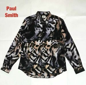 【人気】Paul Smith　ポールスミス　TIGER PRINT SHIRTS　総柄シャツ　タイガープリント　ユニセックス　16AW　定価22,000円　262320 610P