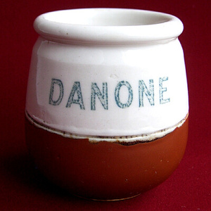 DANONE 陶器製 ヨーグルトポット ダノン 1950 パリ フランス アンティーク ブロカント 送料無料★fp0387