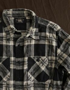 【名作】極美品 RRL FLANNEL PLAID CHECK SHIRT ダブルアールエル プレイド チェック フランネル シャツ ラルフローレン S