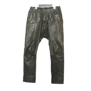 INCARNATION Buffalo Leather Pants Half Lined MP-1 Without Pockets レザーパンツ ダークグレー Sサイズ インカネーション バッファロー