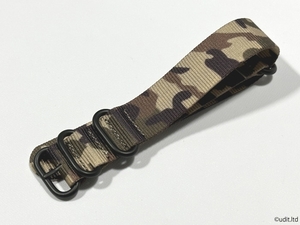 ラグ幅：22mm NATO 迷彩ベルト ハイグレードタイプ 尾錠ブラック ファブリック ストラップ ナイロン ミリタリー 腕時計ベルト ⑫ HG1