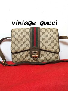 良品 Gucci シェリーライン ショルダーバッグ GG オールドグッチ 希少