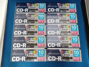 未開封★IMATION　CD-R　フリープリント・レーベル　ホワイト　650MB　74MIN　10PACK　超スリムケースの10個セット(100枚)