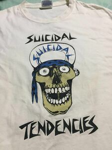 ビンテージ Tシャツ スーサイダル テンデンシーズ 両面 プリントヘインズ hanes バンドT ロックT 80s 90s 古着 中古 SUICIDAL TENDENCIES 