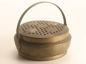 1【琴》送料無料 中国美術 時代 銅製 毛彫手炉 WL115