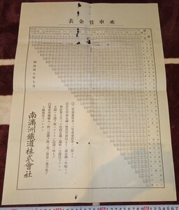 rarebookkyoto ｍ377　満洲　帝国　南満州鉄道　乗車賃金表　ポスター　非売品　1907　年　　新京　大連　中国　溥儀