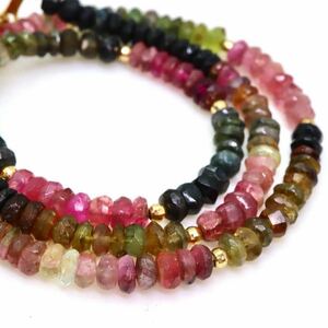 ＊K18天然マルチカラートルマリンネックレス＊b 約13.2g 約42.5cm pink green blue tourmaline necklace jewelry DE0/EA0