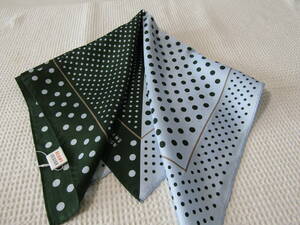 16　ビームス　スカーフ　シルク　絹　日本製　約52Ｘ52㎝　ドット柄　未使用　定形外郵便の送料94円