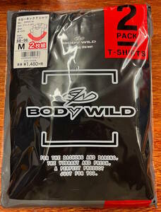 即決★BODY WILD★Mサイズ 2枚組★新品タグ付 GUNZE グンゼ★メンズ★クルーネック 半袖 Tシャツ/bk★シンプルデザイン 天竺生地★￥1628 