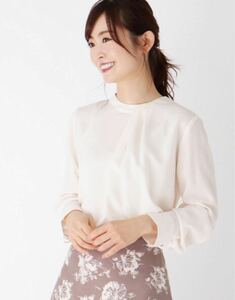 【美品】index ジョーゼットアシメタックブラウス L