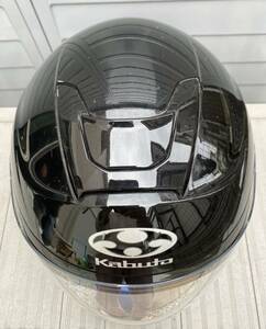 OGK KABUTO アサギ ASAGI ブラック ジェットヘルメット Lサイズ 59-60㎝ メタリック 黒 バイク