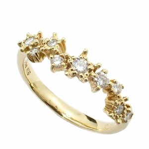 STAR JEWELRY スタージュエリー スター リング 指輪 K18YG/ダイヤモンド0.18ct 6号【いおき質店】