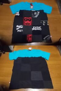 送料無料 新品 パンクドランカーズ punkdrunkers パッチワーク リメイク Tシャツ XL