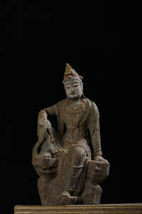 【古寶奇蔵】木材細密彫・自在觀音像・置物・賞物・中国時代美術