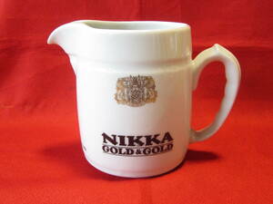 ◆ニッカウイスキー「NIKKA GOLD＆OLD」陶器製 ピッチャー/水差し　昭和レトロ ノベルティ