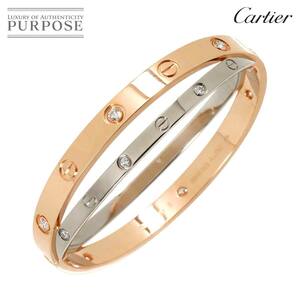 カルティエ Cartier ラブ ブレス 12P ダイヤ #16 K18 PG WG 750 ブレスレット バングル Love Bracelet 90227712