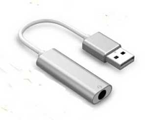 【送料無料】USBオーディオ変換アダプター　外付けサウンドカード　3.5mm　　イヤホンマイク用