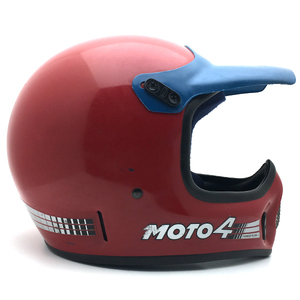 送料無料 純正バイザー付 BELL MOTO4 RED 60cm/ベルモト4赤レッドビンテージヘルメットvmxオフロードモトクロスオフ車moto3モト3スター80s