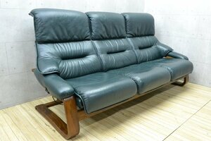 k563■FUJI FURNITURE　フジファニチア■3人掛け　リクライニングソファ■外寸　約高さ940×幅1900×奥行き860mm■3Pソファ