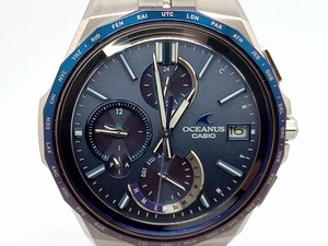 【世界限定2000本】CASIO OCEANUS 電波ソーラー 腕時計 OCW-S5000AP-2AJF ベルト約21cm JAPAN Indigo 箱付 マンタ オシアナス