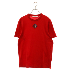 GIVENCHY ジバンシィ Cotton Logo Patch Detail T-Shirt フロントロゴコットン半袖Tシャツ カットソー レッド BM70EA3002