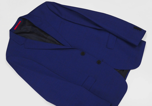 新品 99,000円 HUGO BOSSテーラードジャケット ブレザー メンズLサイズ48ネイビー38Rビジネス濃紺マルゾット社イタリア製フォーマル ブルー