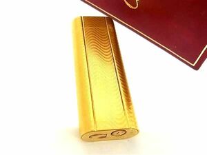 1円 ■美品■ Cartier カルティエ オーバル 高級ガスライター ローラーガスライター 喫煙グッズ 喫煙具 ゴールド系 AY0993