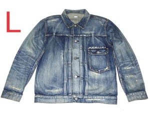 SEQUEL FRAGMENT 22AW DENIM JACKET INDIGO ダメージ加工 サイズL 新品 未使用 シークエル フラグメント デニムジャケット SQ-22AW-JK10