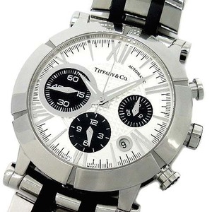 ティファニー TIFFANY & CO. アトラス ジェント クロノグラフ 自動巻き メンズ 腕時計 Z1000.82.12A21A00A シルバー ブラック 美品
