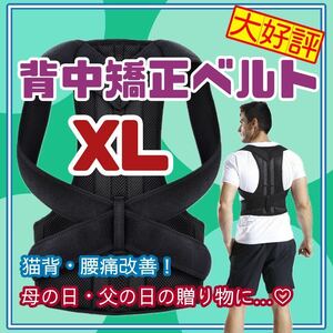 XLサイズ　背中　矯正　ベルト　猫背　サポータ　リモート　介護　保育士　腰痛　23