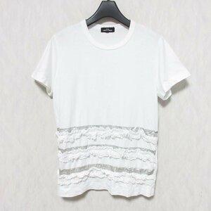 AD2017 tricot COMME des GARCONS トリココムデギャルソン レース 半袖 Tシャツ カットソー TA-T032 M ホワイト ◆