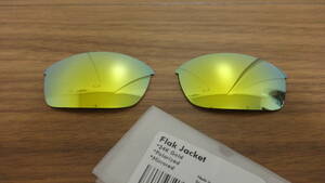 処分価格！！！★オークリー フラックジャケット 用 カスタム偏光レンズ 24K GOLD Color Polarized 新品 Flak Jacket