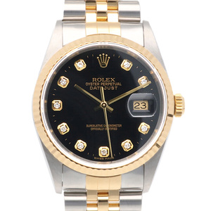 ロレックス デイトジャスト オイスターパーペチュアル 腕時計 時計 ステンレススチール 16233G 自動巻き メンズ 1年保証 ROLEX 中古 美品