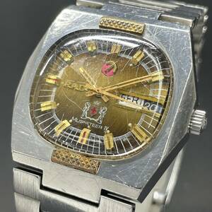 24D035　ラドー　RADO　MASKETEER　マスケティアIV　自動巻き　AT　オートマ　デイデイト　ゴールド文字盤　メンズ腕時計　1円～