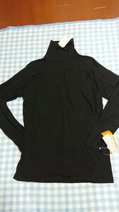 ♪424☆未使用・保管品☆授乳服☆HW☆あったかタートルネックTシャツ　黒М