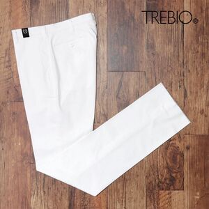 1円/TREBIO/88cm/訳あり 美脚パンツ ストレッチ快適 無地 爽やか ウエスト滑り止め 日本製 ゴルフ ビジカジ 新品/白/ホワイト/id378/