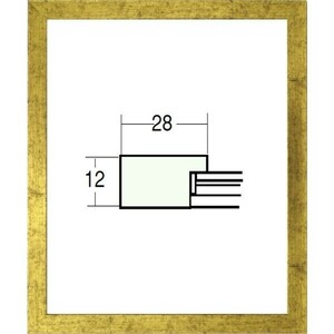 デッサン用額縁 木製フレーム 5698 四ッ切サイズ 金柄紋 ゴールド