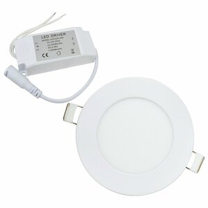 【新品即納】超薄型 LED パネル 4ｗ 12V/24V 照明 6500K ルームランプ 薄型照明 天井 LED照明 パネル照明 キャンピングカー 船 電気