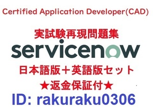 ServiceNow Certified Application Developer(CAD) 【４月日本語版＋英語版】認定現行実試験再現問題集★返金保証★追加料金なし②