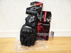 新品 alpinestars アルパインスターズ レザーグローブ Mサイズ SP-5 モトクロス レーシング バイク 2輪 黒色